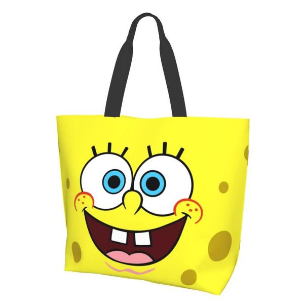 

storage bags sponge1 canvas bag women shoulder kawaii anime ins shoppers