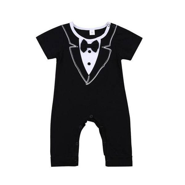 

jumpsuits 0-18m baby's solid color jumpsuit, toddler boy girl fashion o-neck short sleeve button long pants romper with bow black, Blue