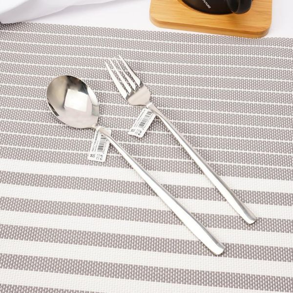 

spoons spoon fork 2pcs tableware dessert ice cream tea coffee salad mixing long-handled round fruit teaspoon drink