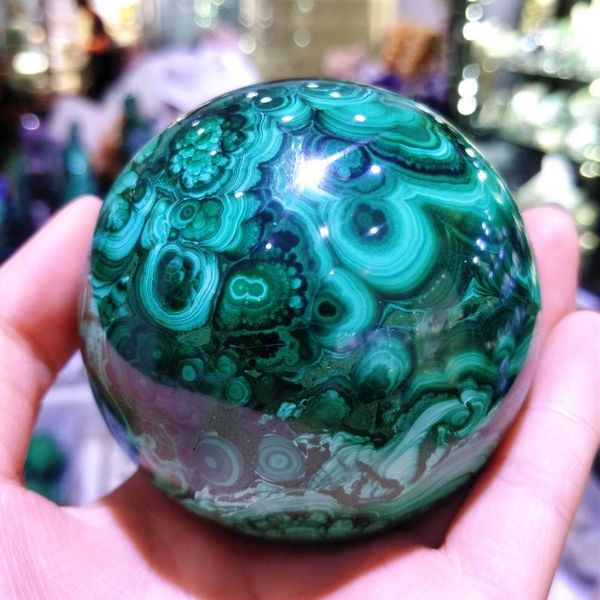 

decorative objects & figurines high level real gem malachite crystal quartz natural sphere wife gift chakras decor love symbols ball indie j