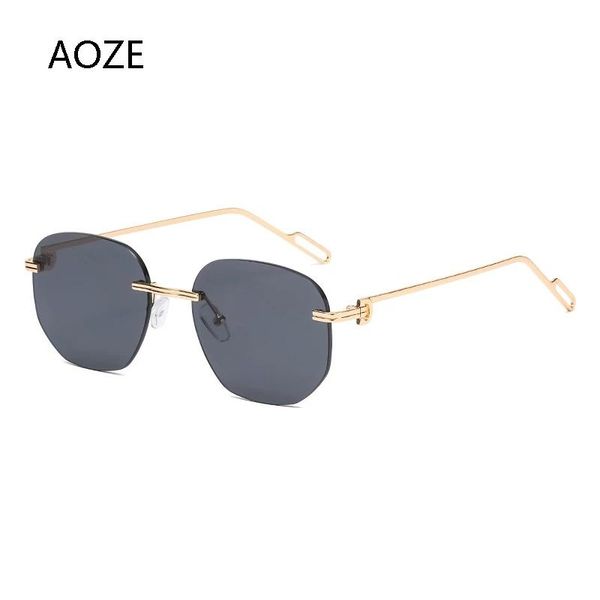 

sunglasses aoze 2021 classic women's cutting-edge rimless driving uv protection, White;black
