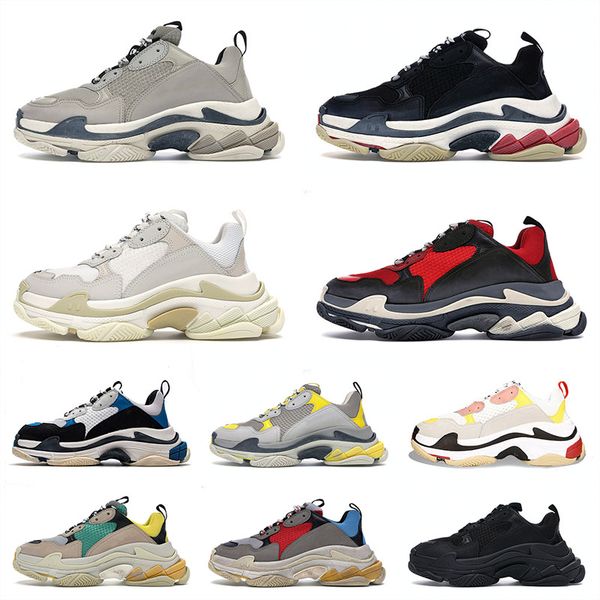

triple s designer shoes paris 17fw platform sneakers classic black white blue grey pink fashion luxury vintage trainers old dad boots