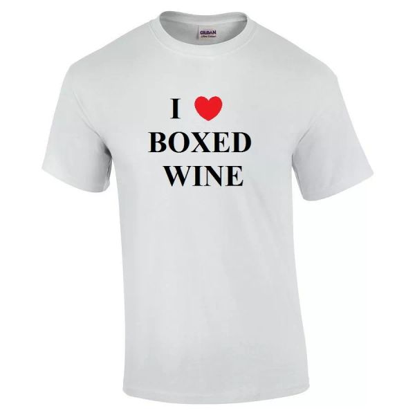 

i heart love boxed wine t-shirt funny cotton shirt s - 5xl, White;black