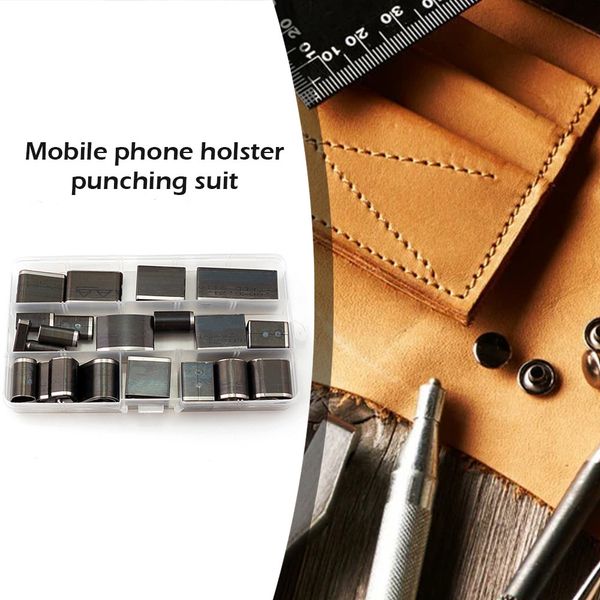 

mobile phone leather punching set with short head pattern is suitable for multi-layer fabric, leather and accessories