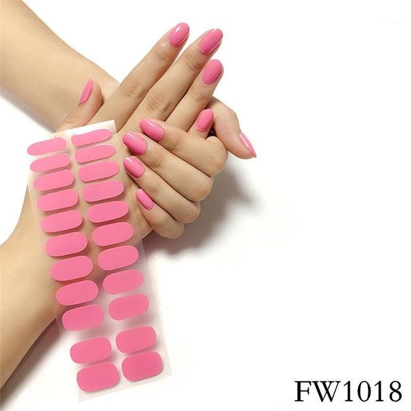 

22tips pink solid color nail polish films art stickers waterproof long lasting strips full cover eco-friendly wraps salon & decals1, Black