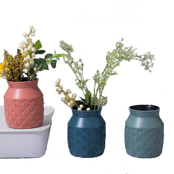 

storage bottles & jars modern flower vase home arrangement living room origami plastic nordic style decoration ornament decor