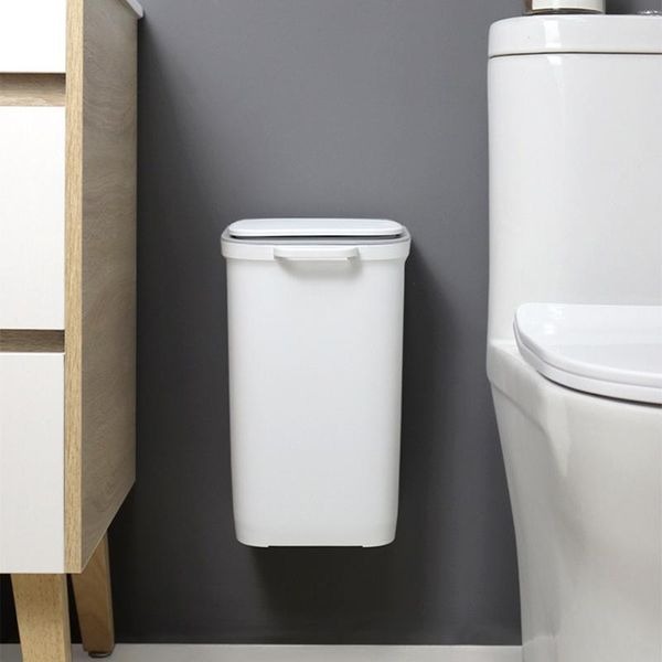

waste bins plastic cover bathroom trash can toilet organizer wall mounted design dustbin recycling odorless sorting cubo basura bin