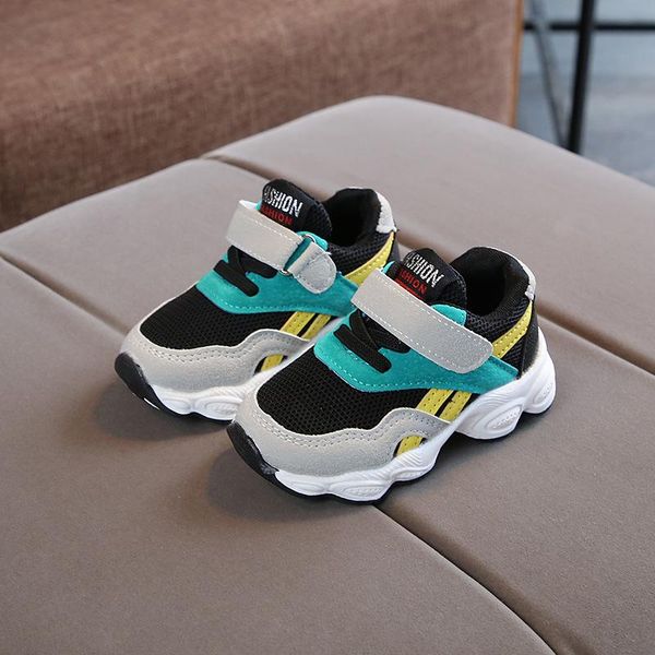 

spring autumn children casual sport running shoes for girls boys kids soft bottom breathable sneakers toddler athletic & outdoor, Black