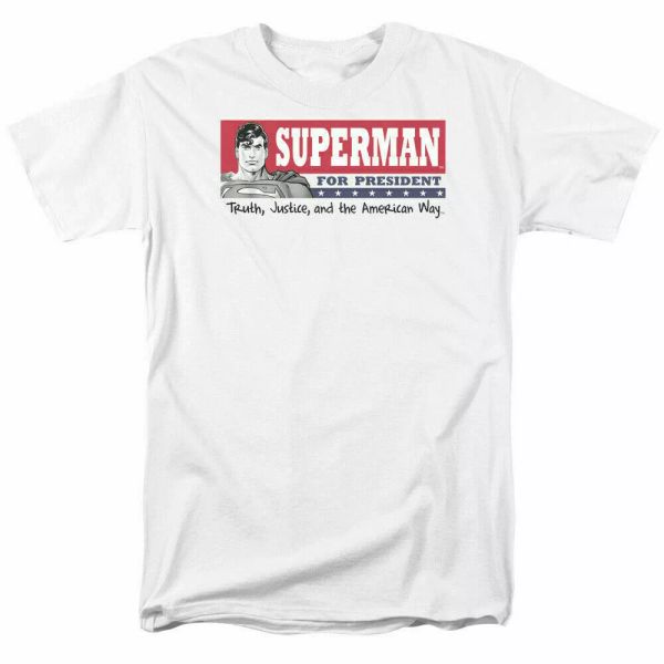 

superman for president t shirt licensed comic book movie tee white, White;black
