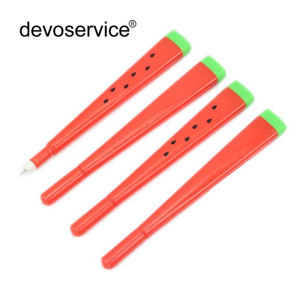 

2pcs/lot watermelon gel pen fruit 0.5mm black ink pens for school office plastic material supplies ballpoint, Blue;orange