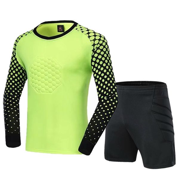 

new long sleeve football men's student sports goalkeeper's dragon's suit can be matched with trousers and shorts, Gray