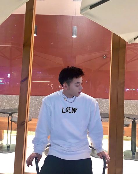 

men's loose cotton sweatshirts ladies hoodies round neck black and white letter embroidery couple casual student sweaters 009