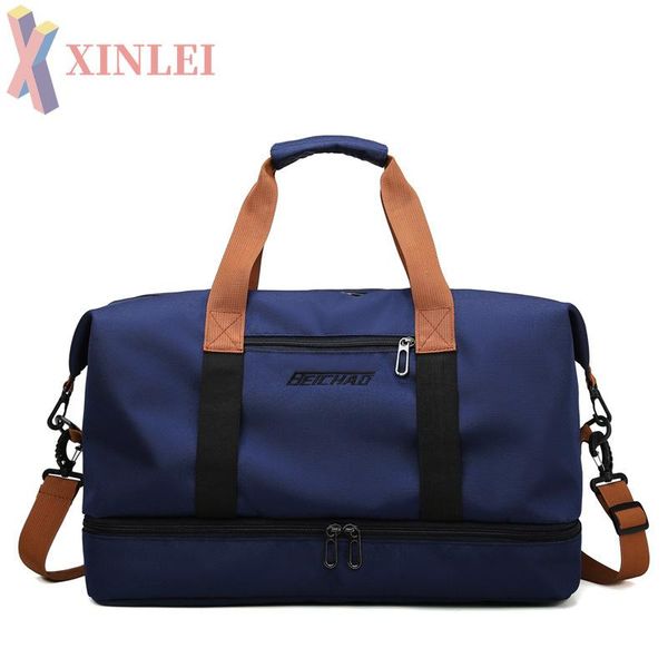 

duffel bags xinlei fashionable large capacity dry and wet separation oxford cloth lightweight one-shoulder luggage storage bag xb209