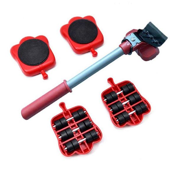 

professional hand tool sets 5pcs furniture mover set heavy stuffs transport lifter wheeled roller with wheel bar moving device
