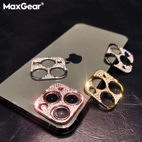 

cell phone screen protectors crystal diamond back camera lens cover for 11 pro max luxury bling glitter metal camara protective case