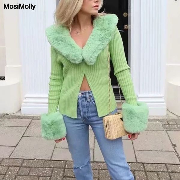 

women's sweaters mosimolly cool warm furry cardigan removable fur knit jumper trendy uoad, White;black