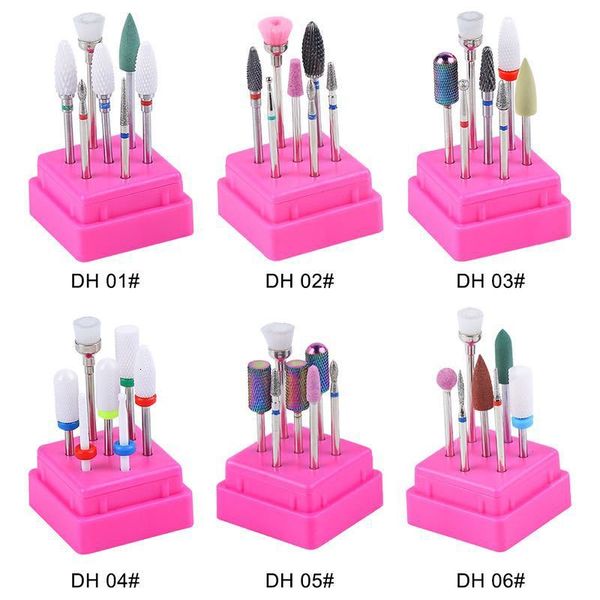 

ceramic head nail brush tool 7 pieces combination alloy polishing set 6#