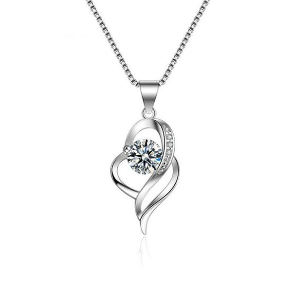 

fashion smart girl style clavicle jewelry heart single pendant chains, Silver