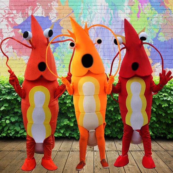 

mascot costumes crayfish cartoon doll mascot costume man wearing pipi shrimp doll base wai shrimp performance props doll, Red;yellow