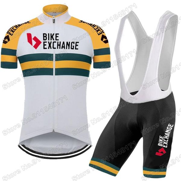 

racing sets 2021 team bike exchange cycling clothing australian jersey set road suit bicycle bib shorts mtb maillot, Black;blue
