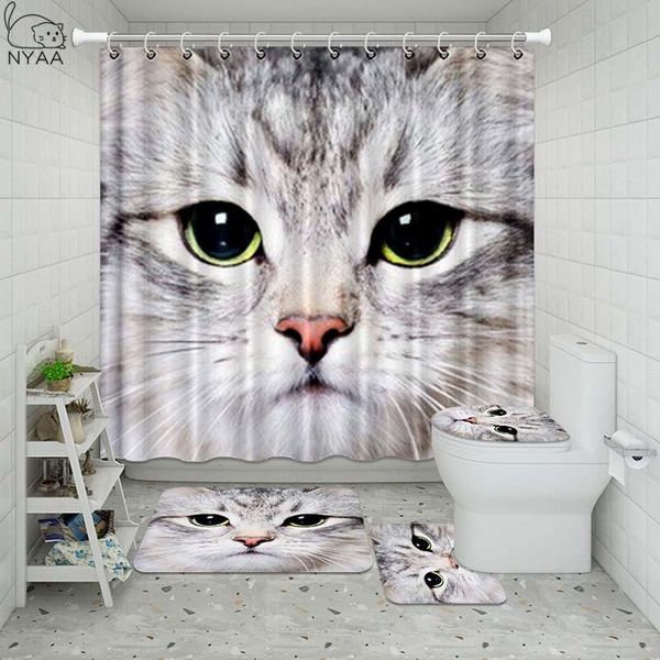 

bath accessory set vixm 3d print animal bathroom waterproof shower curtain pedestal rug lid carpet toilet cover mat