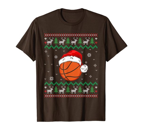 

ugly sweater basketball hat santa xmas gift sport lover t-shirt, White;black