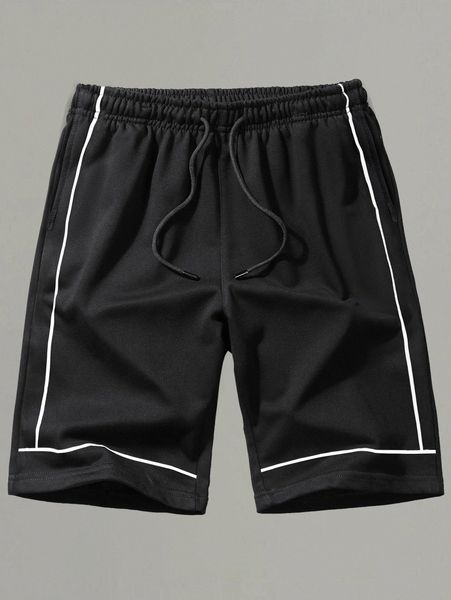 

romwe guys contrast stitching shorts o2uq#, Black