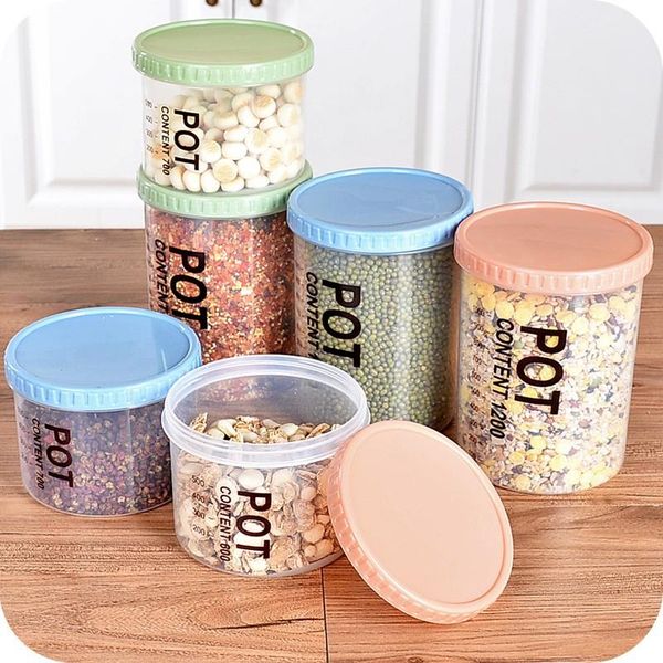 

storage bottles & jars 3 size colors portable superimposed grain tank covered plastic sealed jar eco-friendly harmless fresh-keeping box
