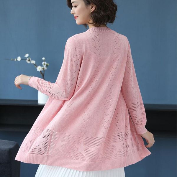 

women's knits & tees women 2021 summer ice silk sun protection loose clothing female cardigan blouse shirt casual thin knitted coat g2, White