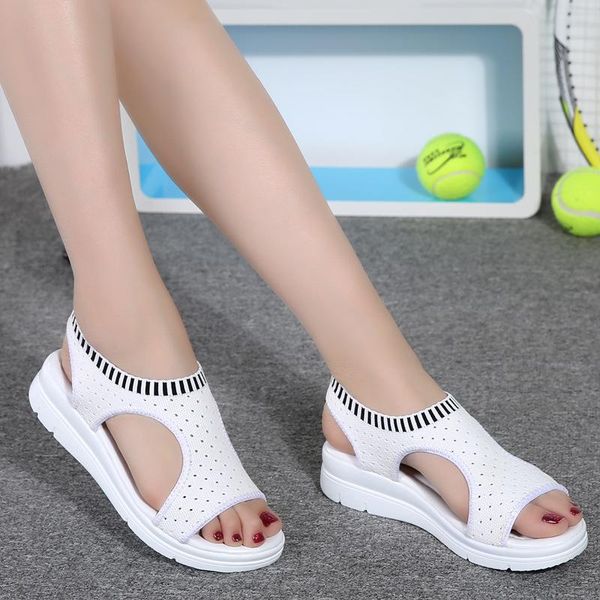 

sandals sports female 2021 summer shoes students large size casual all-match set foot platform, Black