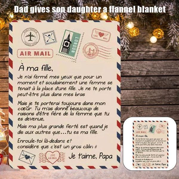 Cobertores Flanela premium Flanela Throw Cozy Soft Plush Quilt Presente para filho/filha do papai m56