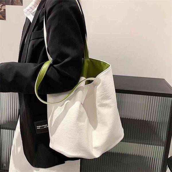 

french 2021 new fashion one shoulder large capacity versatile underarm tote bag soft leather