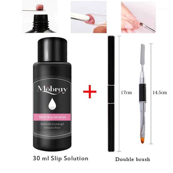 

2pcs/set nail remover varnish double brush slip solution odorless alcohol substitutes kit polish1, Red;pink