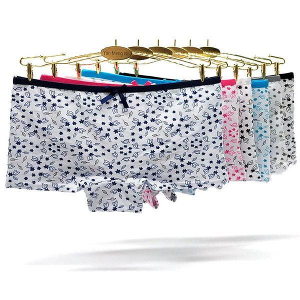 

women's panties alyowangyina 3 pcs/lot foreign trade cotton printing underwear wholesale boxers 89332, Black;pink