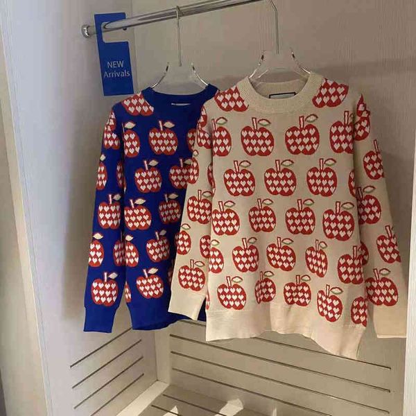 

2022 factory wholesale new high version autumn fashion love jacquard simple and fresh contrast color couple sweater, White;black