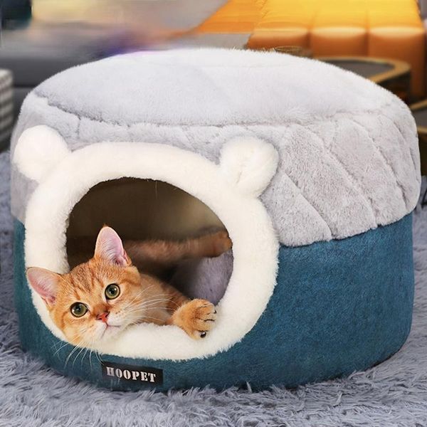 

cat beds & furniture hoopet bed house soft plush kennel puppy cushion small dogs cats nest winter warm sleeping pet dog mat supplies