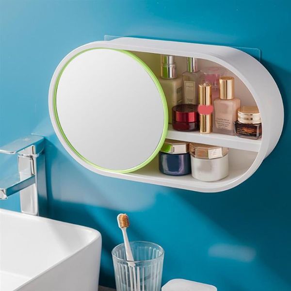

wall-mounted makeup storage box dresser skin care product rack finishing container cosmetic for bathroom boxes & bins