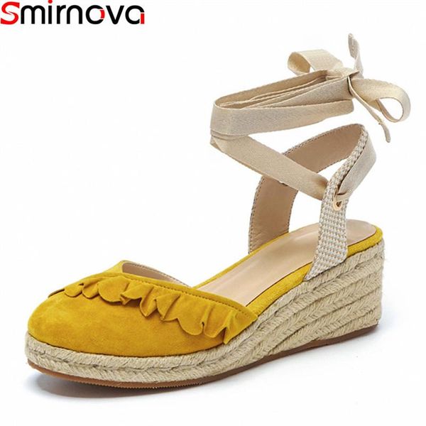 

dress shoes smirnova 2021 arrival fashion women sandals sheepskin pumps comfortable wedges platform party, Black
