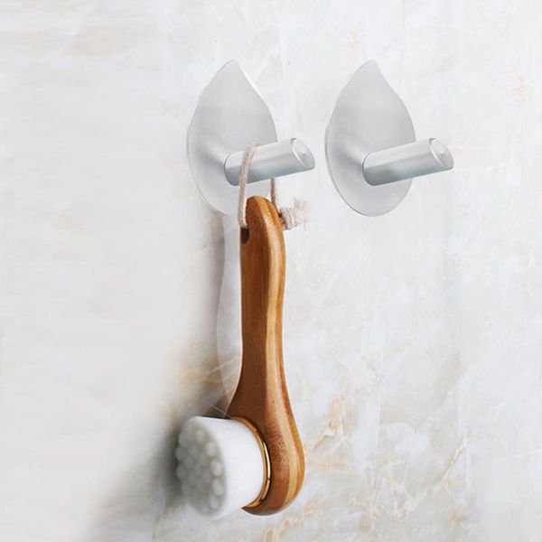 

hooks & rails drop shaped stainless steel hook self adhesive home wall door clothes hanger bags key rack bathroom kitchen accessories