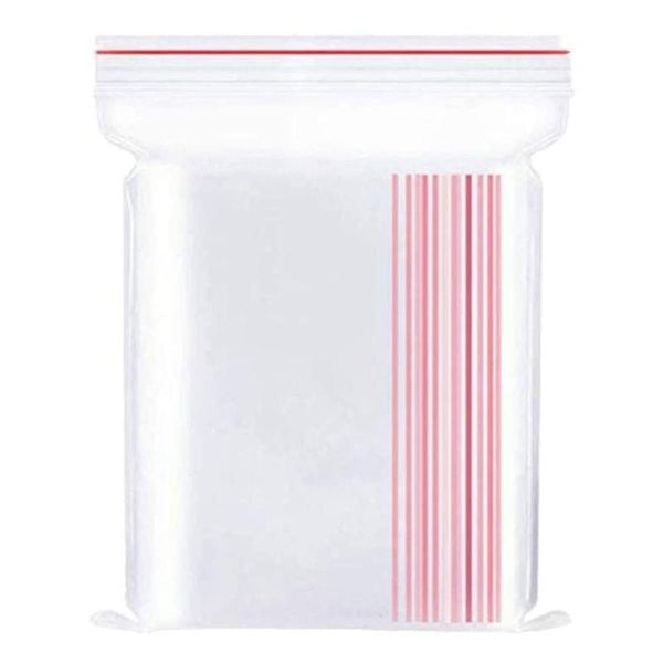 

grip seal bags zipper closure resealable clear plastic storage self reusable er (14x20cm)
