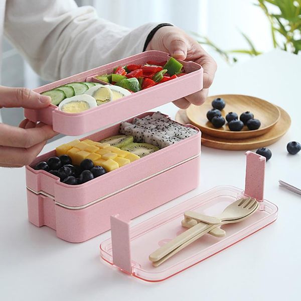 

dinnerware sets portable 3 layer lunch box oven microwave bento container storage kitchen school office reusable tableware
