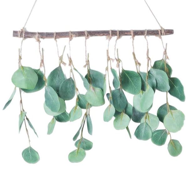 

decorative flowers & wreaths artificial eucalyptus greenery hanging wall decor vines plants with wooden stick boho