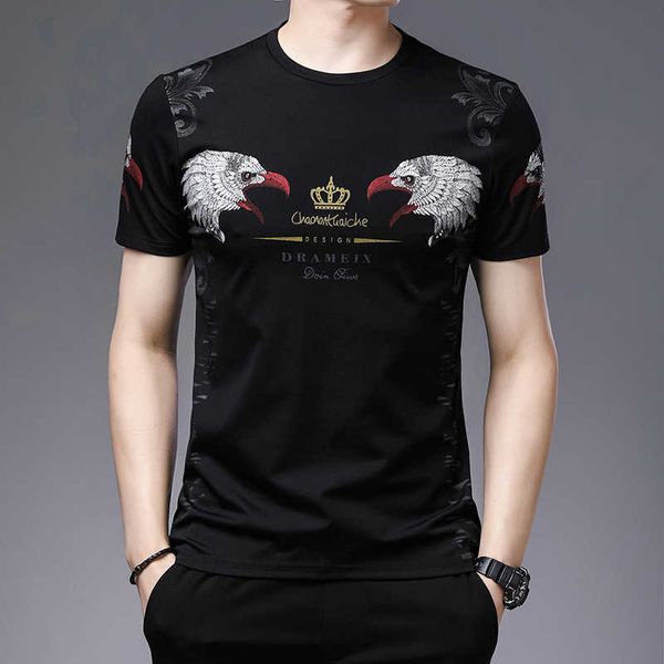 

2021 summer short sleeve urban youth t-shirt men's t-shirt, White;black