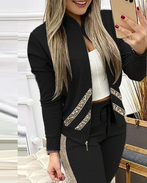 

spring autumn 2 two piece women tracksuits set outfits activewear zipper leggings matching tracksuit female, Gray