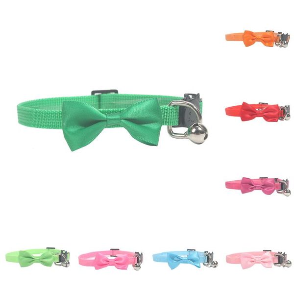 

cat collars & leads 1pc adjustable pet collar puppy and nylon leash necklace with bells bow design festival wearable party products