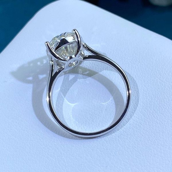 Clusterringe Luomansi 10 5ct Oval Super Flash Big Diamond Ring 100%-S925 Sterling Silber 18k Gold Frau Hochzeit Engagement Jewel205f