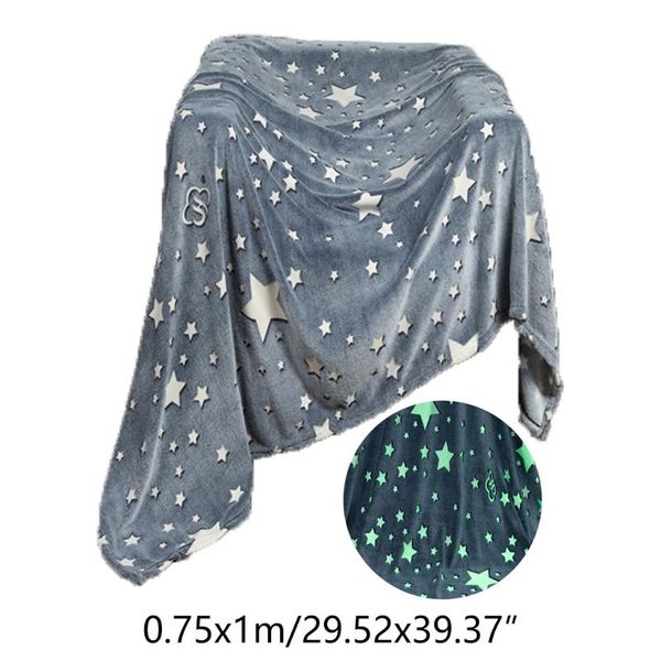 

blankets 3sizes glow in the dark throw blanket double -sided flannel fleece sherpa n58c