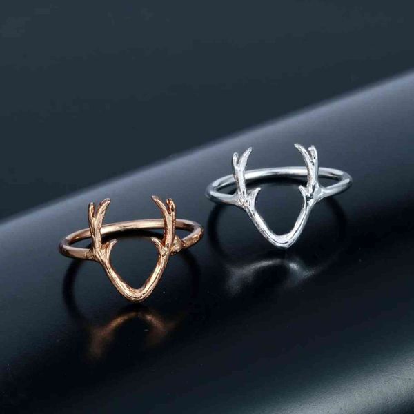 Lutaku cervos antler rena chifre anel animal para mulheres steampunk acessórios jóias itens baratos grandes desconto g1125