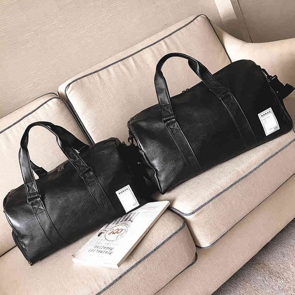 

travelling bag duffel s 2021 fashion pu men's and women's luggage fitness korean single shoulder messenger soft leather
