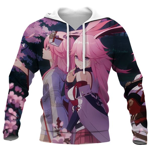 

cloocl game genshin impact hoodies mens womens loose sweatshirts 3d printed hip-hop style clothes, Black